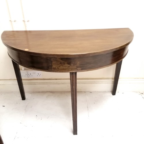 136 - Pair of antique mahogany D end tables - 106cm wide x 53cm deep x 73cm high (each table)