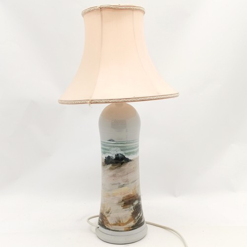 140 - Highland studio (Scotland) tall stoneware lamp base - 41.5cm high t/w shade