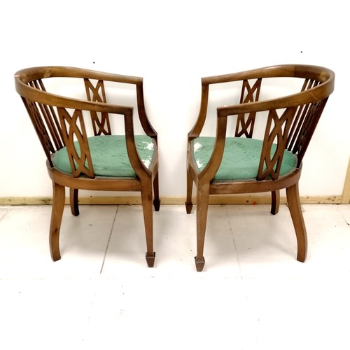 143 - Pair of Edwardian mahogany side chairs with upholstered seats - will need reupholstering