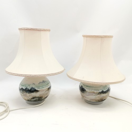 149 - Highland studio (Scotland) pair of stoneware lamp bases - 22cm high t/w shades