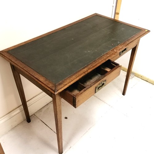 152 - Antique mahogany 2 drawer desk with leatherette insert to top - 110cm wide x 78cm high x 60cm deep