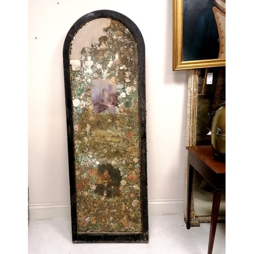 172 - Victorian 2 fold scrap screen - each panel 185cm high x 63cm wide - has losses