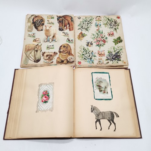 176 - 2 x antique scrap books inc animals & caricatures etc