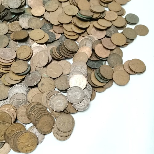 180 - Large qty of GB 1d pennies inc Victorian - approx 21kg