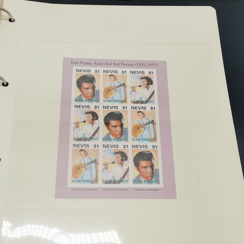 186 - 3 x albums of stamps inc Elvis, railway etc t/w FDC's (mostly Jersey) etc