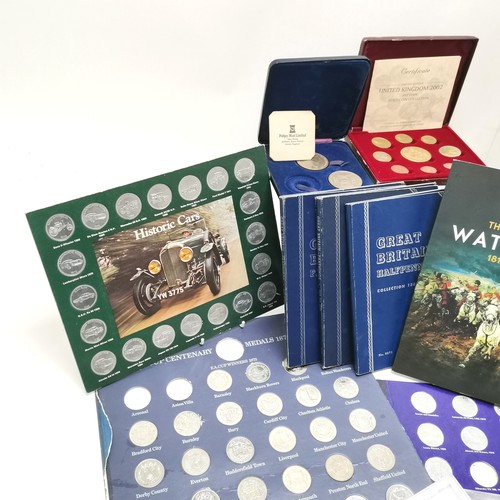 187 - Qty of oddments inc cased 2002 Euro coin collection (with COA), 3 x Whitman folders (part filled), A... 