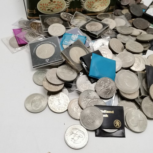 188 - Large lot of mostly crowns t/w small qty of other coins inc antique cartwheels etc