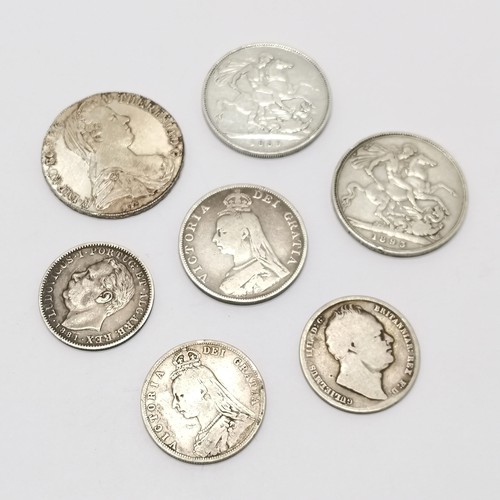 191 - Qty of mostly silver coins inc Victorian ~ total weight (lot) 960g