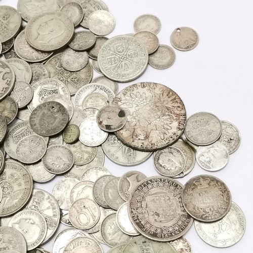 191 - Qty of mostly silver coins inc Victorian ~ total weight (lot) 960g