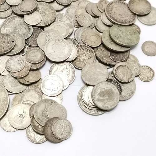 191 - Qty of mostly silver coins inc Victorian ~ total weight (lot) 960g