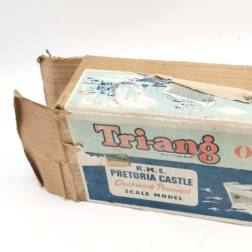 194 - Tri-ang ocean liner RMS Pretoria Castle in original retail box (52.5cm long) - running at time of li... 