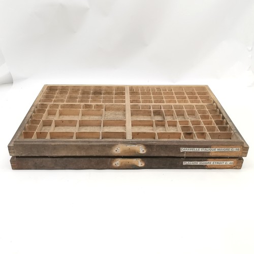 199 - 2 x vintage printers trays - 65cm x 44cm