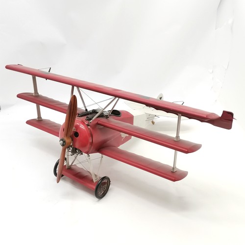 205 - Scratch built model of Fokker DR1 triplane - 60cm long & 82cm wingspan ~ no obvious damage