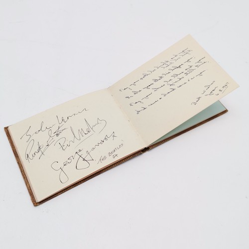 238 - Vintage autograph book hand signed by the Beatles (?), Rolling Stones (?), Anne Crawford, Katie Boyl... 