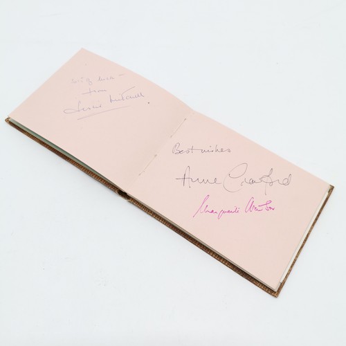 238 - Vintage autograph book hand signed by the Beatles (?), Rolling Stones (?), Anne Crawford, Katie Boyl... 