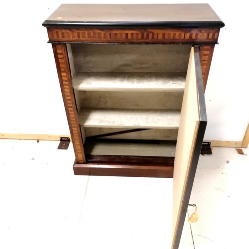 249 - Antique rosewood veneered pier cabinet with gilt metal lattice detail and fabric lined interior - 97... 