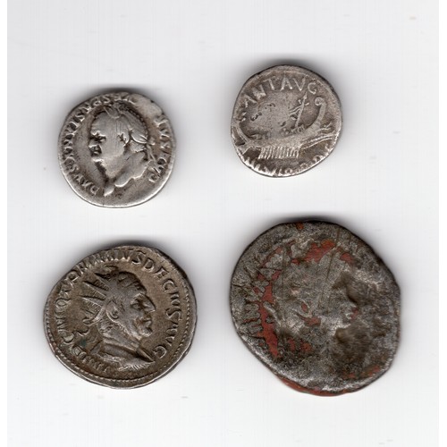 273 - 4 x silver Roman coins inc Mark Antony (32-31BC) with galley / legionary eagle between 2 standards, ... 