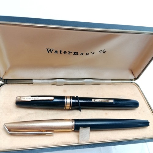 285 - Boxed silver gilt yard-o-led pencil t/w 4 x boxed pens ~ Sheaffer, Waterman's (x2 - 2 with gold nibs... 