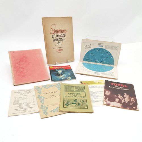 297 - Small qty of books / ephemera inc Stars at a glance & 1931 Exhibition of Swedish Industrial Art etc