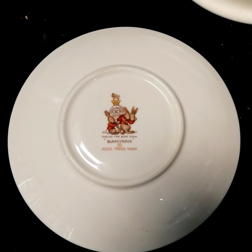 316 - Royal Doulton Bunnykins baby plate 16cm diameter - some rubbing to the pattern T/W a Bunnykins sauce... 