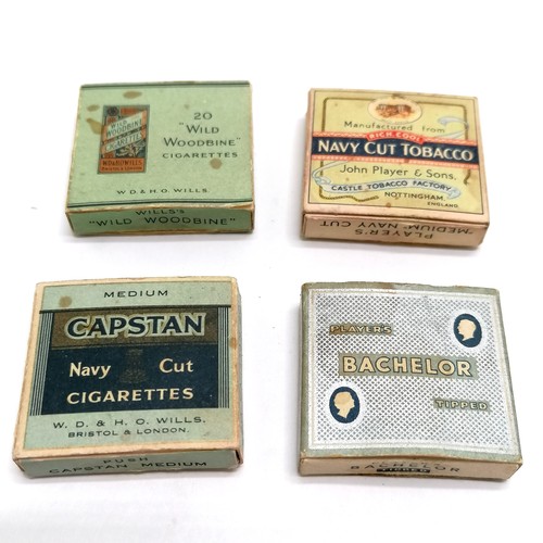 323 - 4 x miniature cigarette packets inc Players bachelor etc