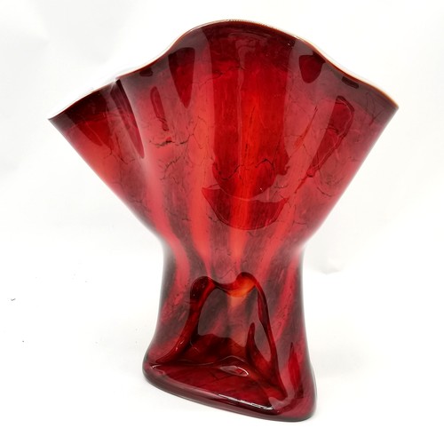 331 - Reni large red art glass vase - 36cm high x 30cm across