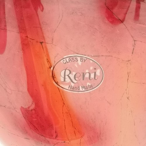 331 - Reni large red art glass vase - 36cm high x 30cm across