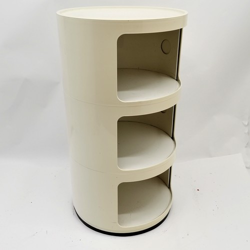 347 - Mid 20th Century Kartell 3 tier circular side table with sliding doors (4965-6-7) - 58cm high x 32cm... 