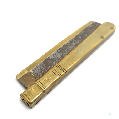 360 - Antique brass mounted folding blade / knife - extended length 15cm