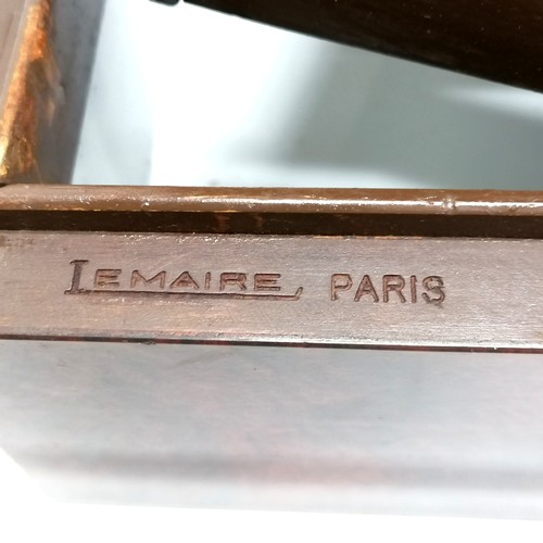 364 - Le Maire (Paris) humidor cigar box with burrwood veneer and chrome fittings - has original tray, key... 