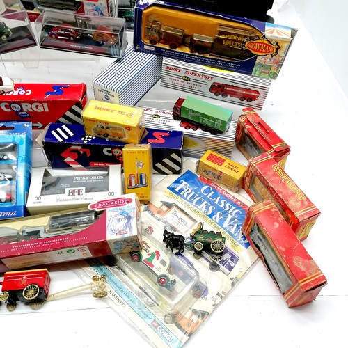 371 - Qty of toy cars inc boxed atlas 943 (x2 unopened) & #920, Corgi, train models etc