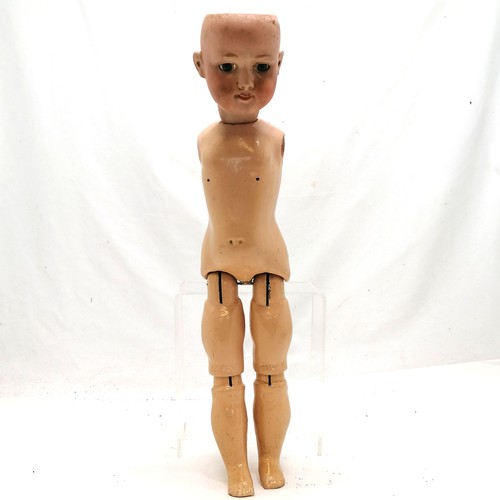 377 - Armand Marseille walking doll 390 A.7.M, - arms and hair detached, walking mechanism works and head ... 