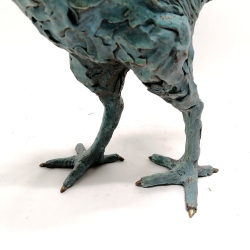 2 - Helen Gordon bronze figure of a cockerel signed - height to coxcomb 44cm x 42cm across & 11kg