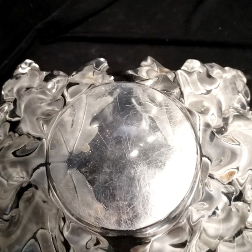 9 - Lalique Champs-Élysées glass leaf bowl - 45cm across x 25cm x 19cm high ~ no obvious damage