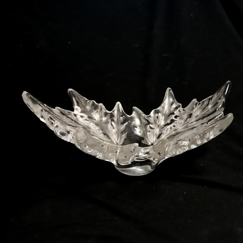 9 - Lalique Champs-Élysées glass leaf bowl - 45cm across x 25cm x 19cm high ~ no obvious damage