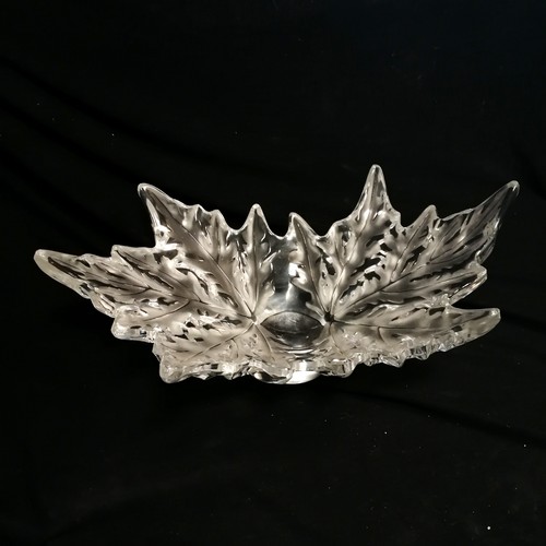 9 - Lalique Champs-Élysées glass leaf bowl - 45cm across x 25cm x 19cm high ~ no obvious damage