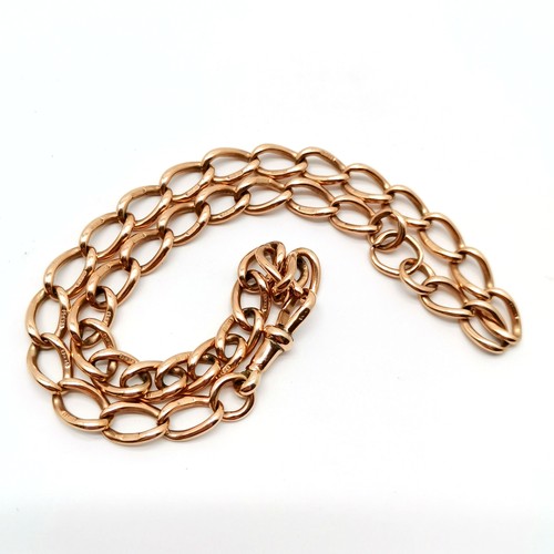 605 - Antique 9ct marked rose gold neckchain made from modified albert chain - 38cm & 27.3g