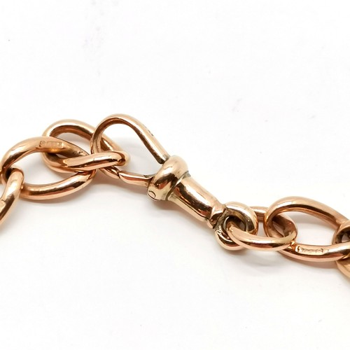 605 - Antique 9ct marked rose gold neckchain made from modified albert chain - 38cm & 27.3g