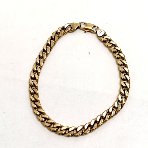 611 - 9ct hallmarked gold UnoAErre Italian filed curb link bracelet - 20cm & 8g