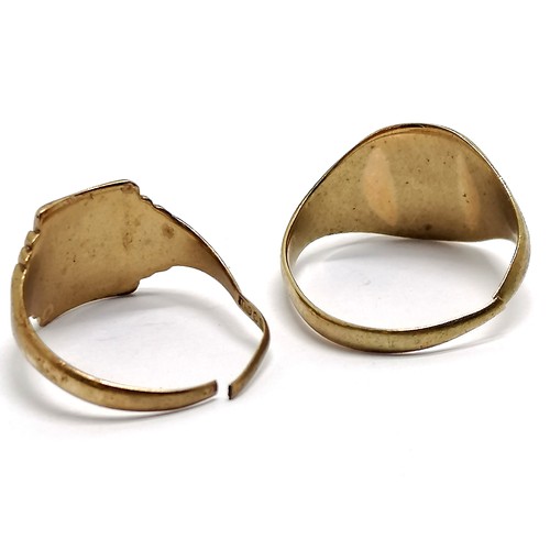 622 - 2 x 9ct hallmarked gold signet rings - both a/f ~ 8.5g