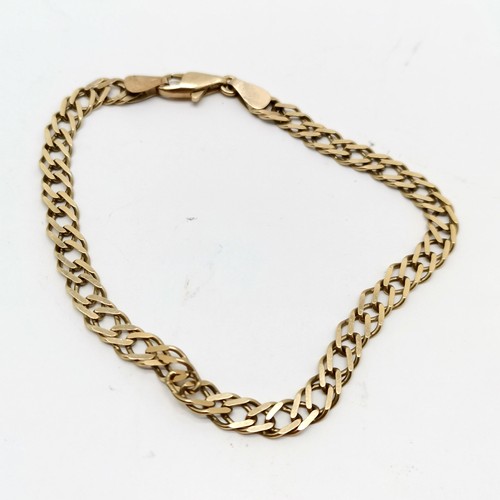 627 - 9ct hallmarked gold bracelet (18cm & end catch a/f) t/w 9ct gold broken chain - total weight (2) 6.3... 