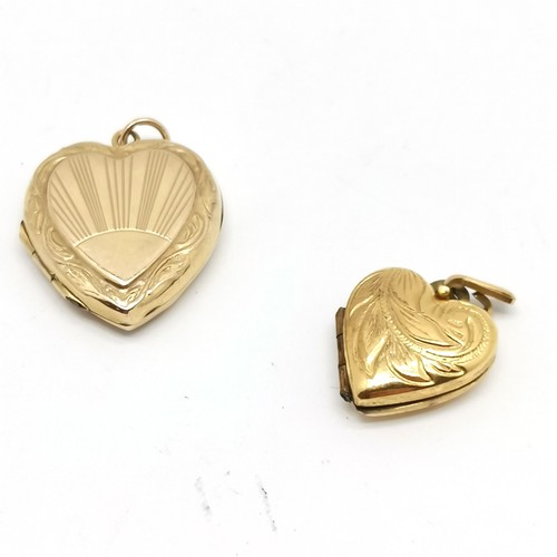 628 - 9ct 20 micron metal core bangle, 9ct gold front & back heart locket & rolled gold pendant heart lock... 