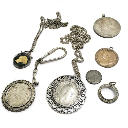 758 - Qty of mostly silver coin jewellery inc Middle Eastern keychain etc ~ total weight (lot) 120g