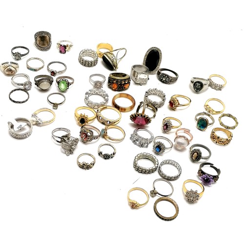 778 - 9 x silver rings (total weight 27g) t/w qty of costume rings - SOLD ON BEHALF OF THE NEW BREAST CANC... 