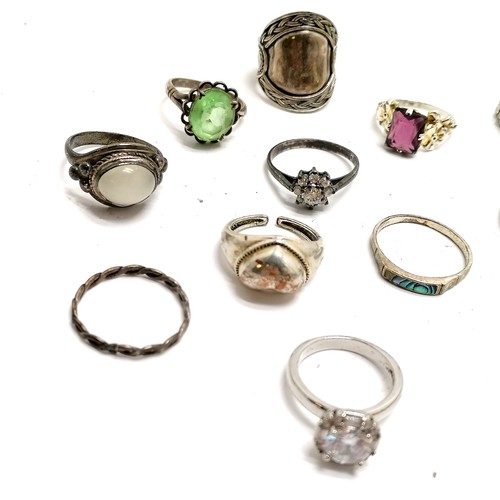 778 - 9 x silver rings (total weight 27g) t/w qty of costume rings - SOLD ON BEHALF OF THE NEW BREAST CANC... 