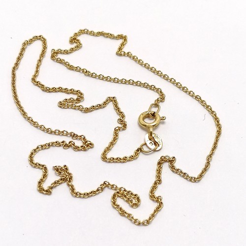 782 - 9ct hallmarked gold fine 40cm neckchain - 1.3g - SOLD ON BEHALF OF THE NEW BREAST CANCER UNIT APPEAL... 