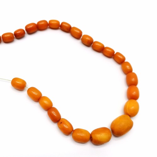 813 - Strand of butterscotch amber graduated beads (loosely strung) - total length 46cm & 19.5g total weig... 