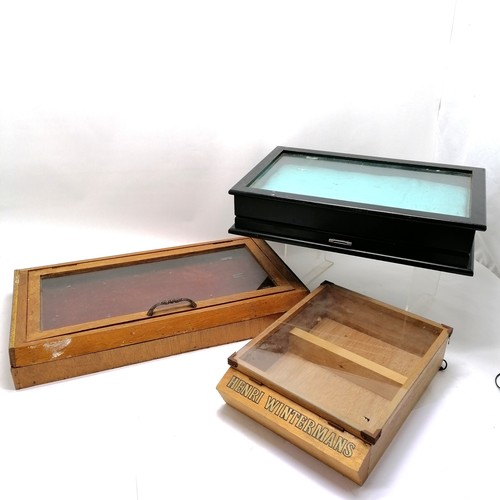 847 - 2 x jewellery display boxes t/w Henri Wintermans display cabinet - 36cm x 26cm x 9cm ~ all in used c... 