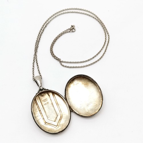 849 - 1880 antique silver locket pendant (6cm drop) by Cornelius Desormeaux Saunders & James Francis Holli... 