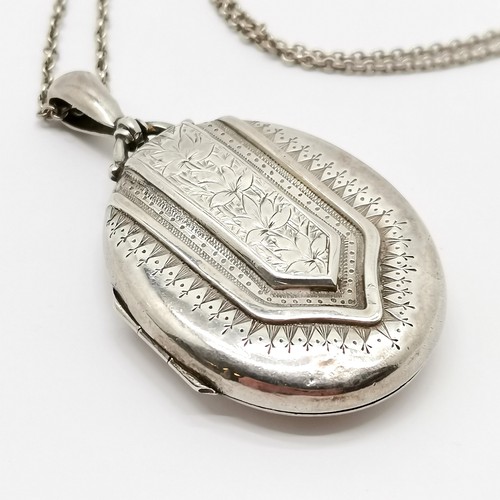 849 - 1880 antique silver locket pendant (6cm drop) by Cornelius Desormeaux Saunders & James Francis Holli... 